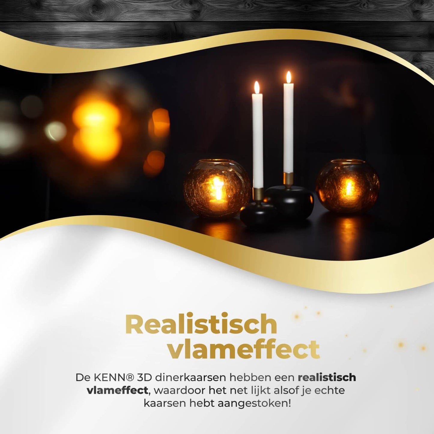 Dinerkaarsen – Set van 2 – Wit