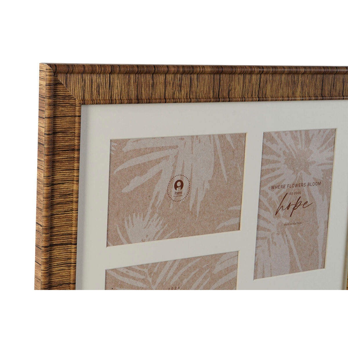 Fotolijst Home ESPRIT Bruin Beige Naturel Ivoor Kristal Polystyreen Scandinavisch 34x2x38 cm (4 stuks)