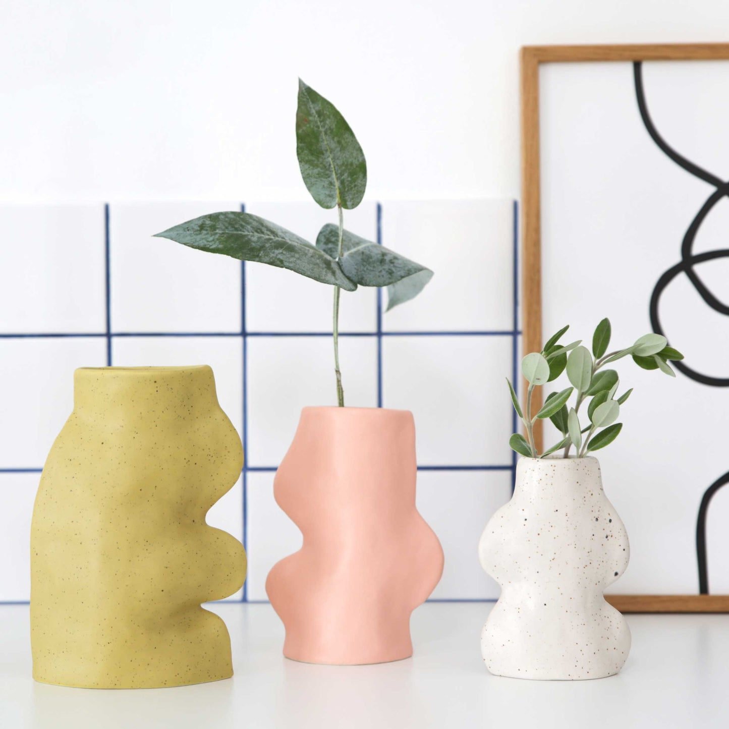 Keramische design vaas – klein - wit - organische vorm - Scandinavisch design