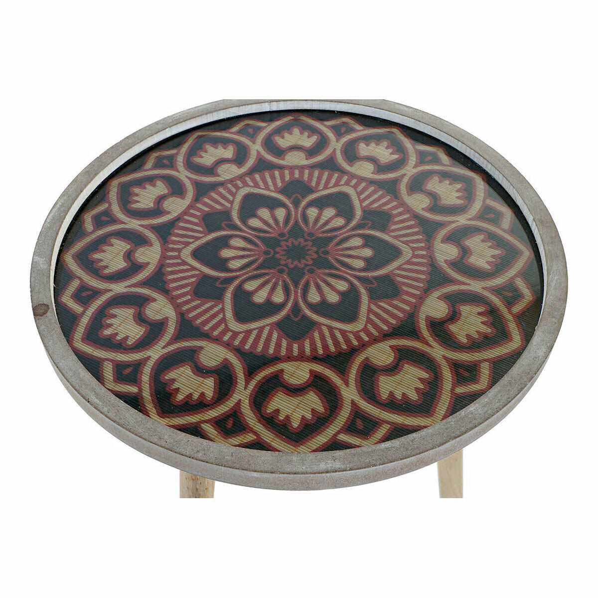 Ronde Bijzettafel | Naturel & Zwart | MDF Hout | Scandinavisch Design