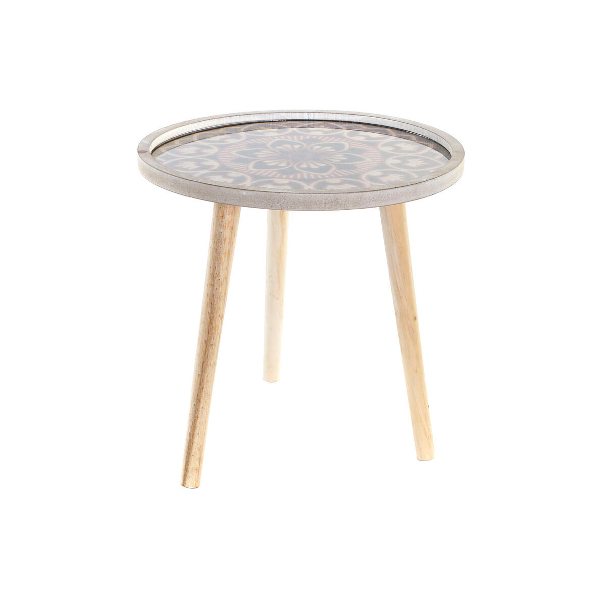 Ronde Bijzettafel | Naturel & Zwart | MDF Hout | Scandinavisch Design