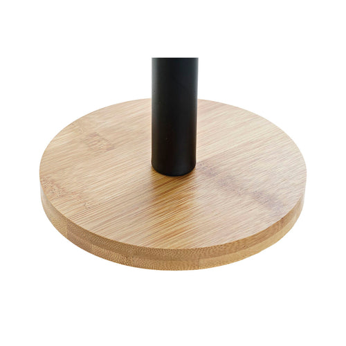 Keukenrolhouder Zwart Naturel Bamboe & RVS