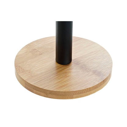 Keukenrolhouder Zwart Naturel Bamboe & RVS