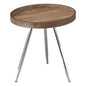 Ronde Bijzettafel | Staal & MDF | Zilver & Donkerbruin | Modern Scandinavisch