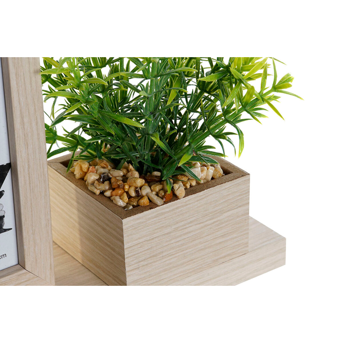 Fotolijst met plantje – Scandinavisch – naturel hout – 10x15 cm