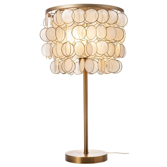 Design tafellamp goud met parelmoer – warme luxe verlichting