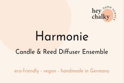 Harmonie – Kaars & Reed Diffuser Set - geurstokjes