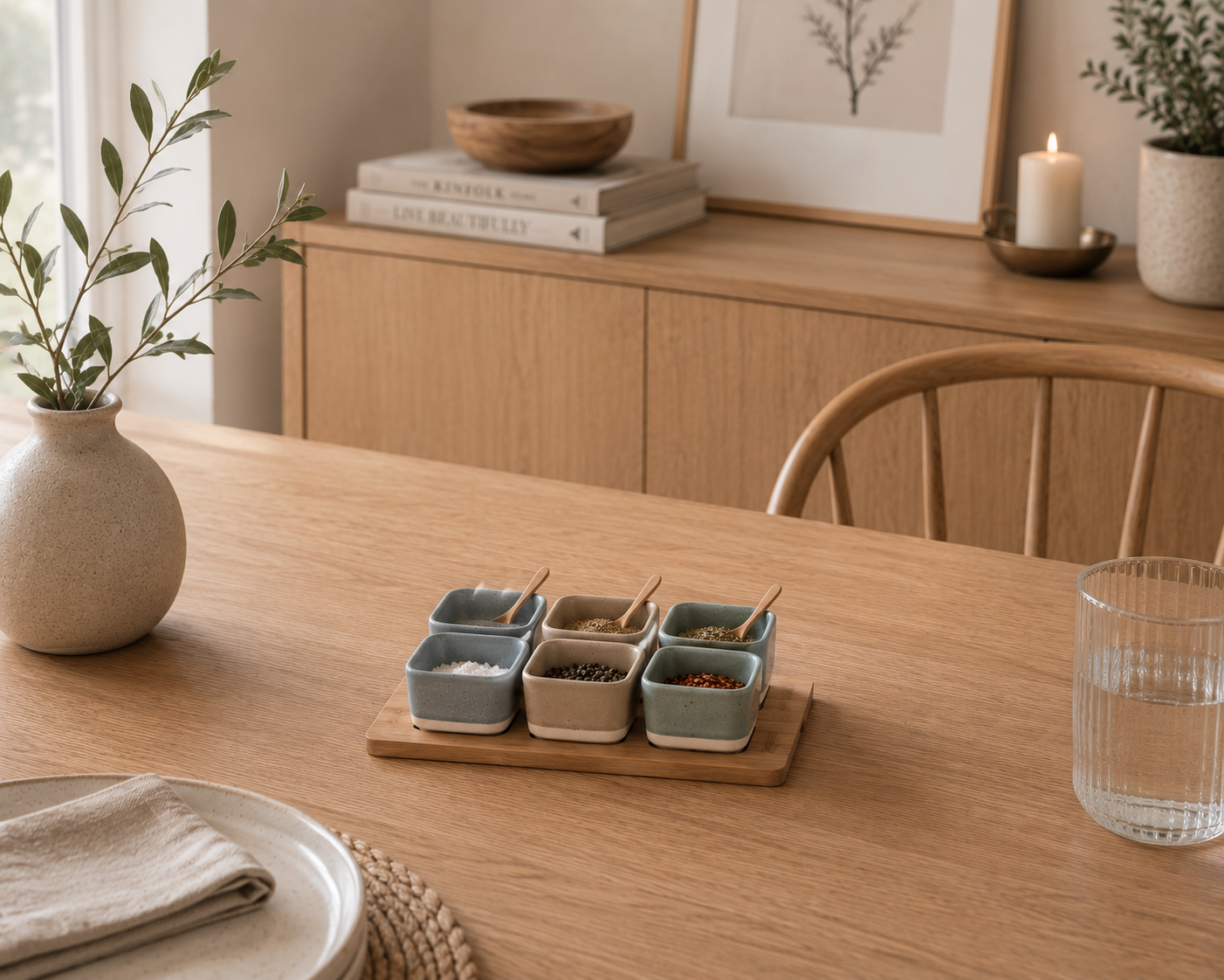 Hapjesset – porselein & bamboe – 7-delig – Scandinavisch design