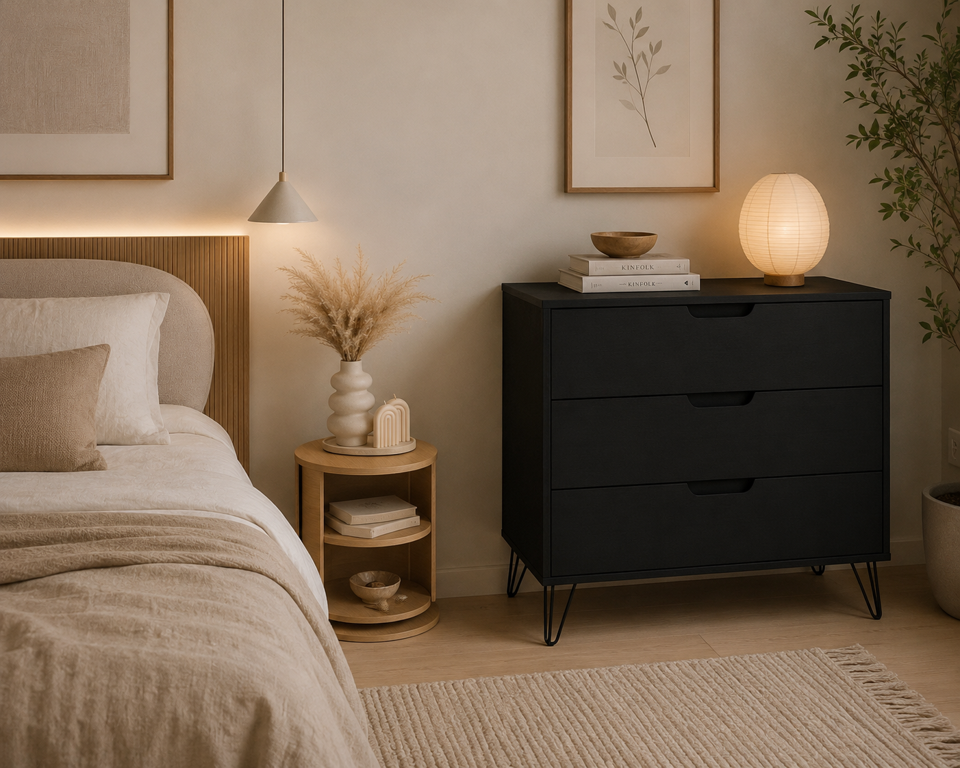 Ronde Draaibare Houten Organizer | Bijzettafel | Nachtkastje
