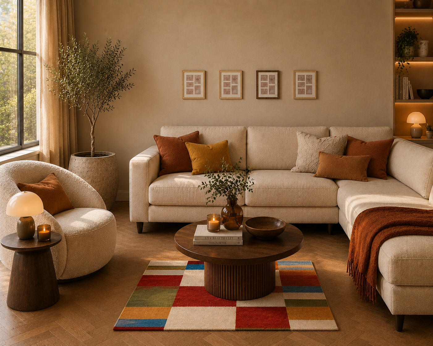 Fotolijsten set van 4 – Scandinavisch – naturel / beige – 38 cm