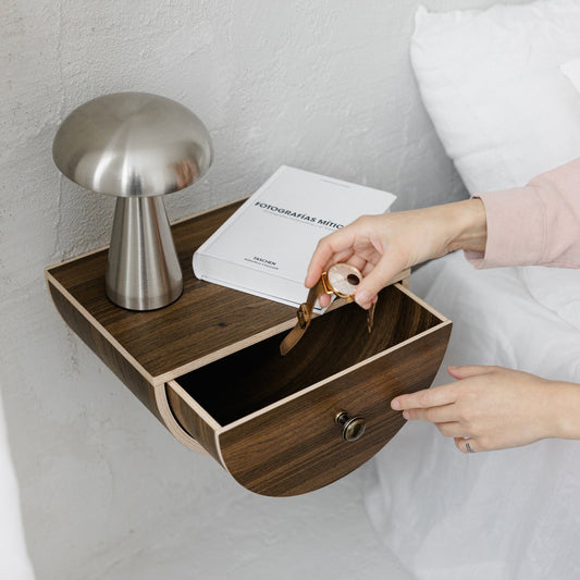 Houten Wandnachtkastje met Lade — Scandinavisch Minimalistisch