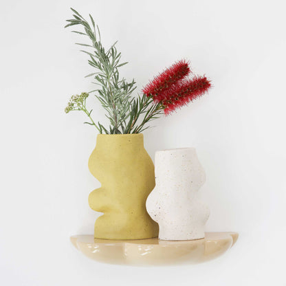 Keramische design vaas – groot - pistachegroen - organische vorm - Scandinavisch design