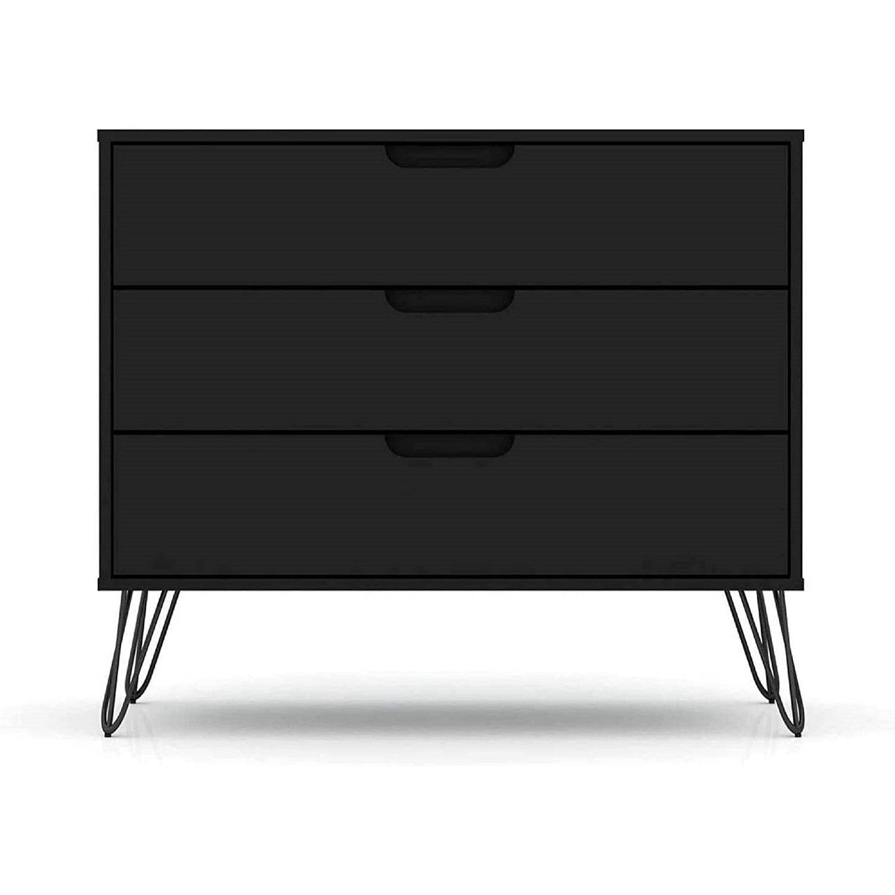 Moderne Scandinavische Ladekast 3 Lades Zwart Hout