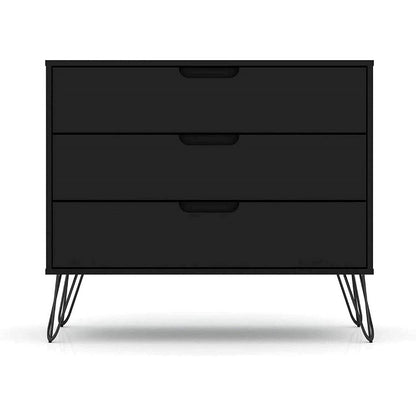 Moderne Scandinavische Ladekast 3 Lades Zwart Hout