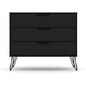 Moderne Scandinavische Ladekast 3 Lades Zwart Hout
