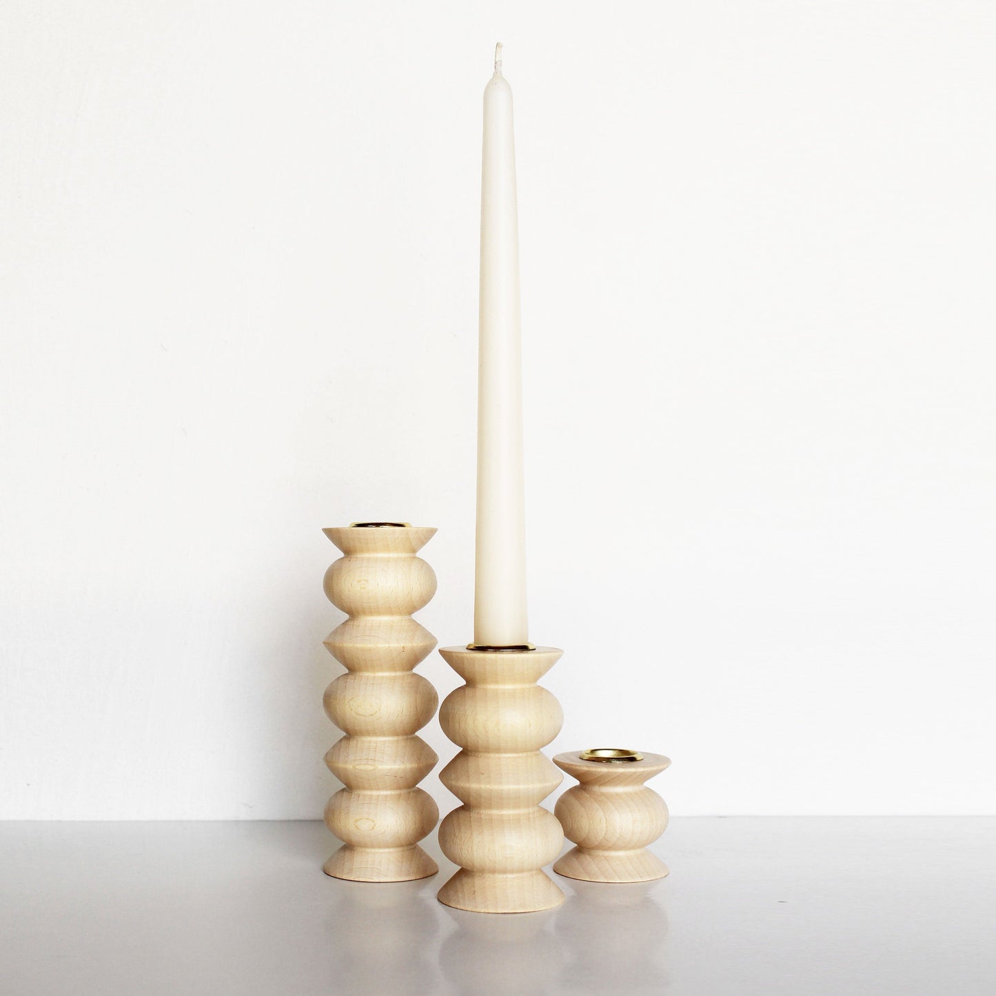 Houten kandelaar – Middel
