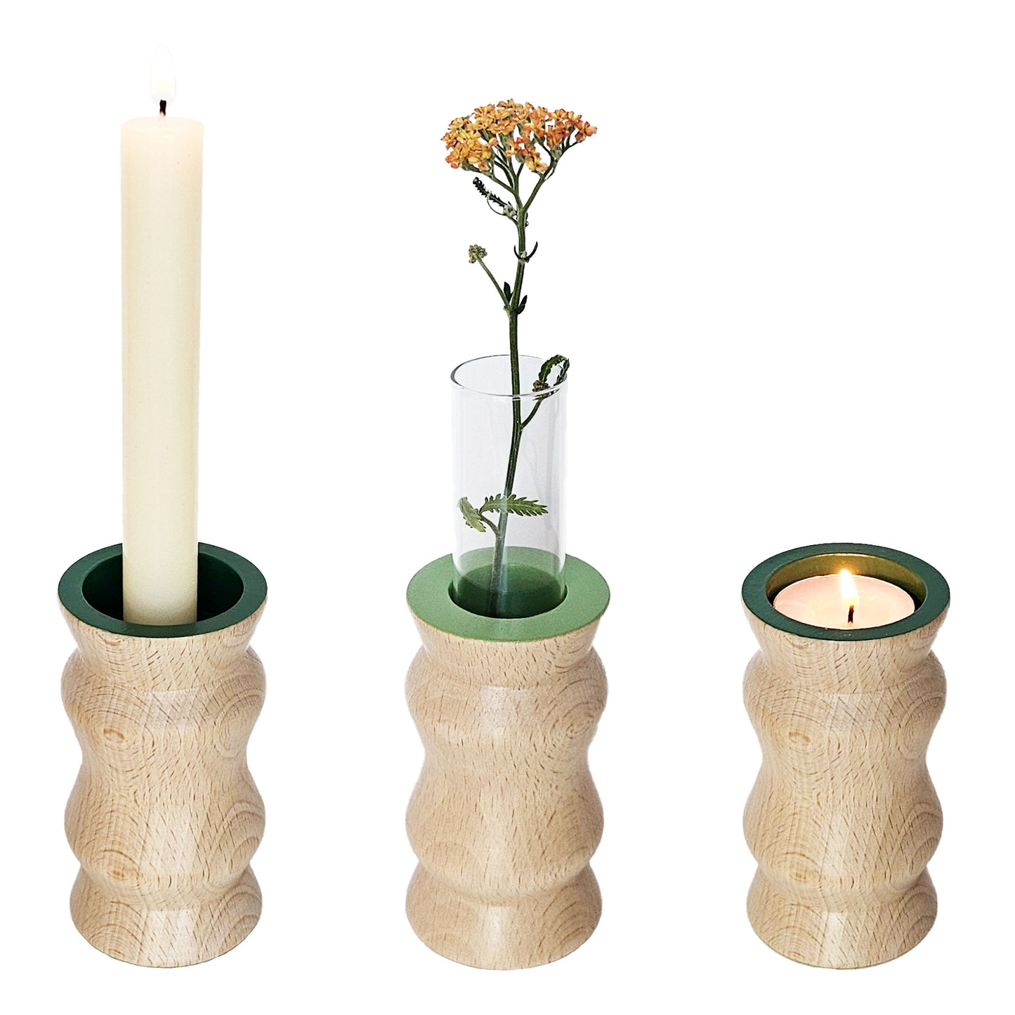 Vira 3-in-1 Kandelaar – Groen