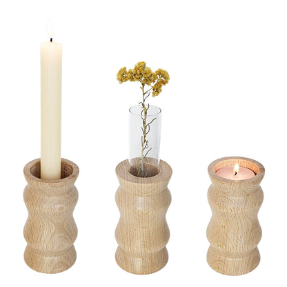Vira 3-in-1 Kandelaar – Naturel Hout