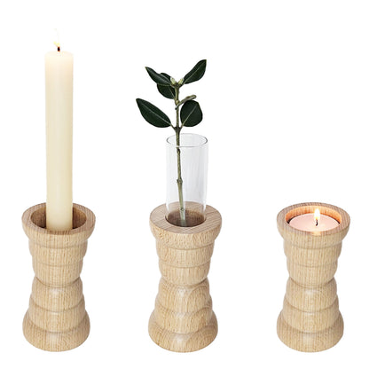 Vira 3-in-1 Kandelaar – Naturel Hout