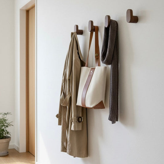 Wandhaken Verona – massief houten kapstokken (set van 2)