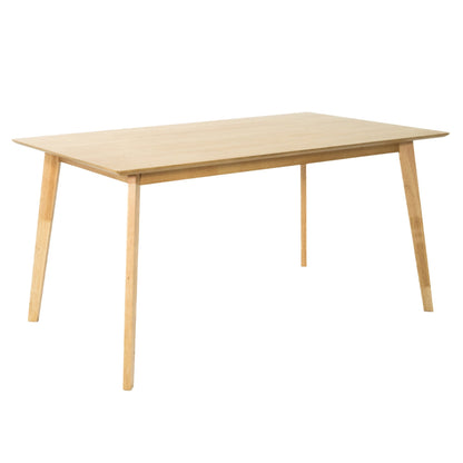 Scandinavische Eettafel 150cm Massief Rubberhout Naturel