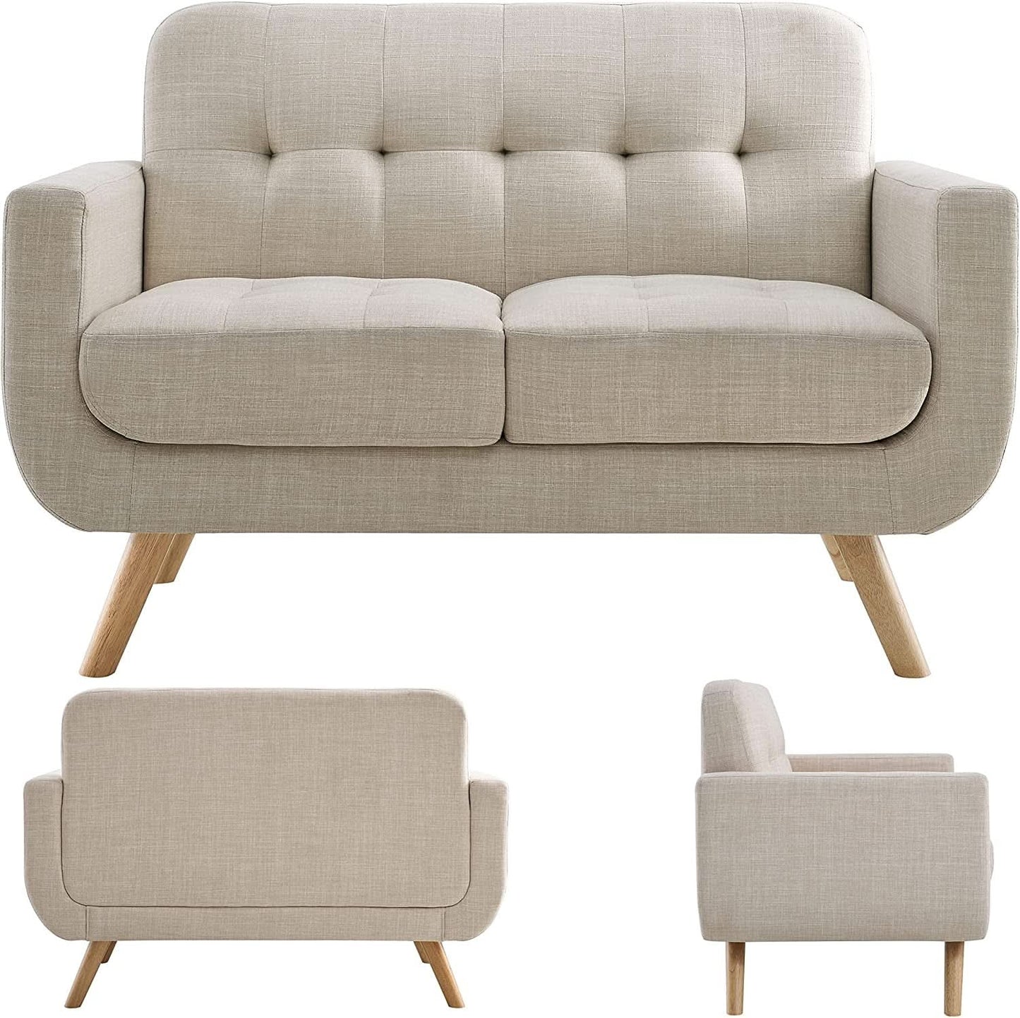 Beige Accent Armchair For Living Room Modern Design-2