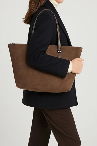 Brown Suede Shopper Bag – Fjordora™ Oslo Tote
