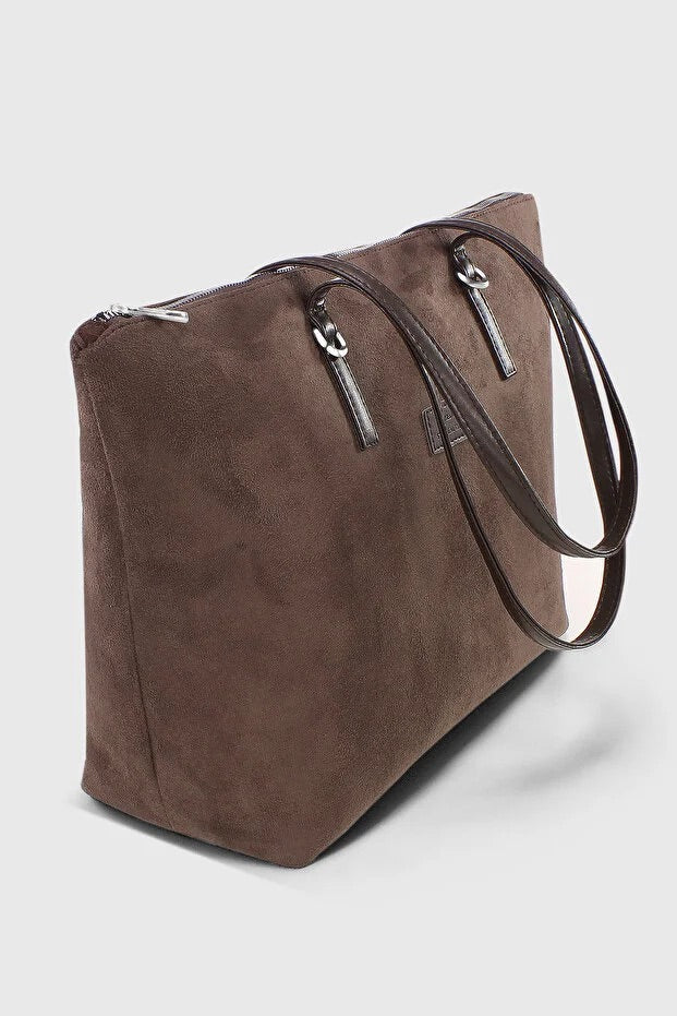 Brown Suede Shopper Bag – Fjordora™ Oslo Tote