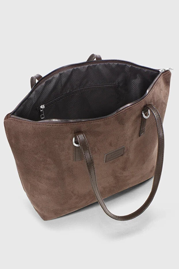 Brown Suede Shopper Bag – Fjordora™ Oslo Tote