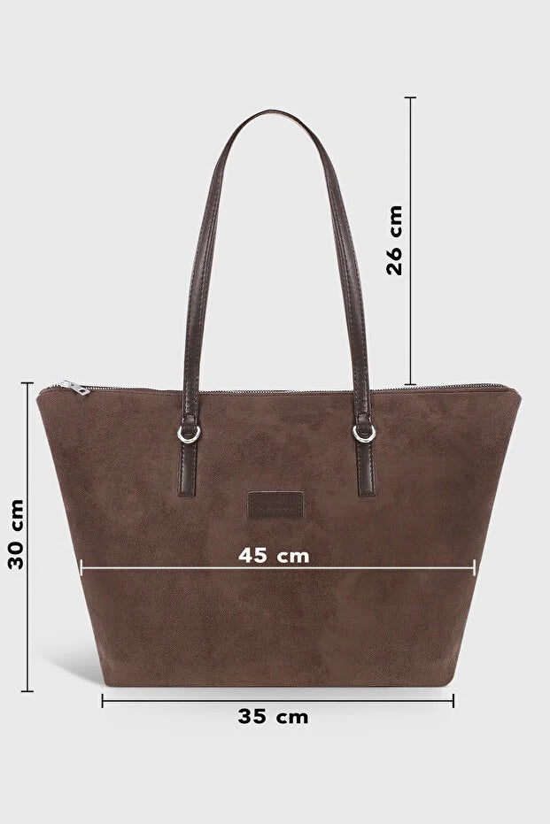 Brown Suede Shopper Bag – Fjordora™ Oslo Tote