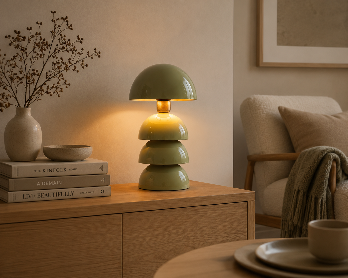 Groene tafellamp – opvallend design met warme uitstraling