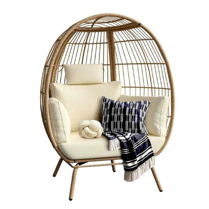 Gevlochten Fauteuil met Kussen | Bohemien Scandinavisch