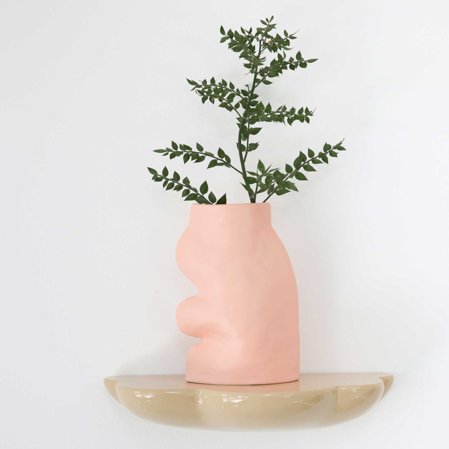 Keramische vaas – groot – roze – organische vorm – Scandinavisch design