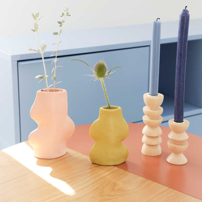 Keramische vaas – medium – roze – organische vorm – Scandinavisch design