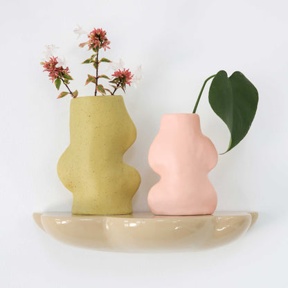 Keramische design vaas – medium – pistachegroen – organische vorm - Scandinavisch design