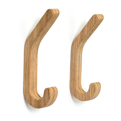 Set van 2 Houten Wandhaken | Scandinavisch Minimalistisch