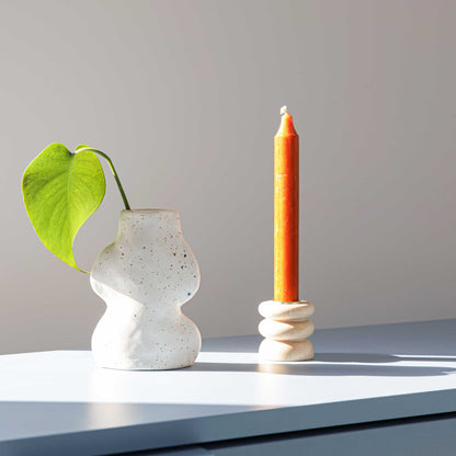 Keramische design vaas – klein - wit - organische vorm - Scandinavisch design