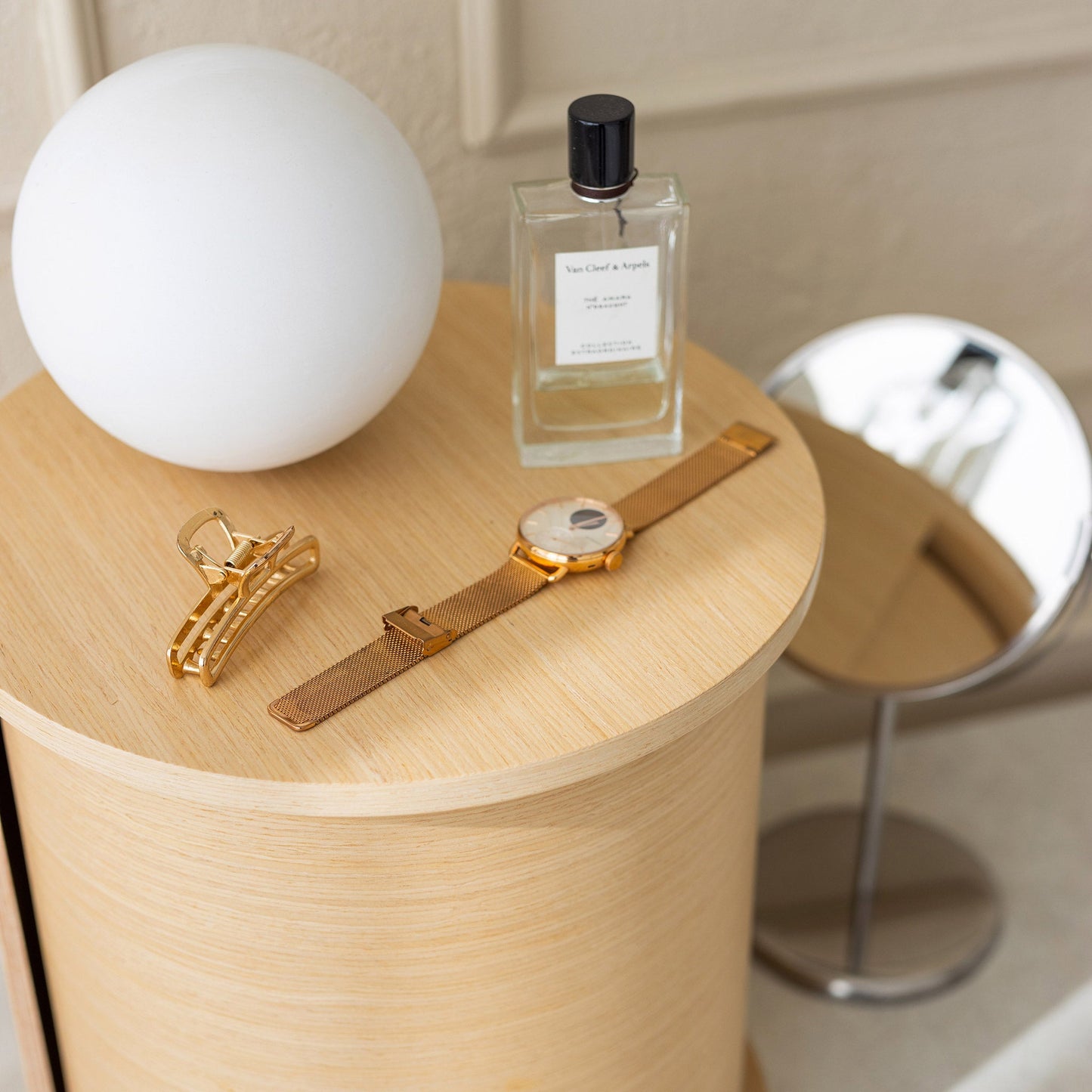 Ronde Draaibare Houten Organizer | Bijzettafel | Nachtkastje