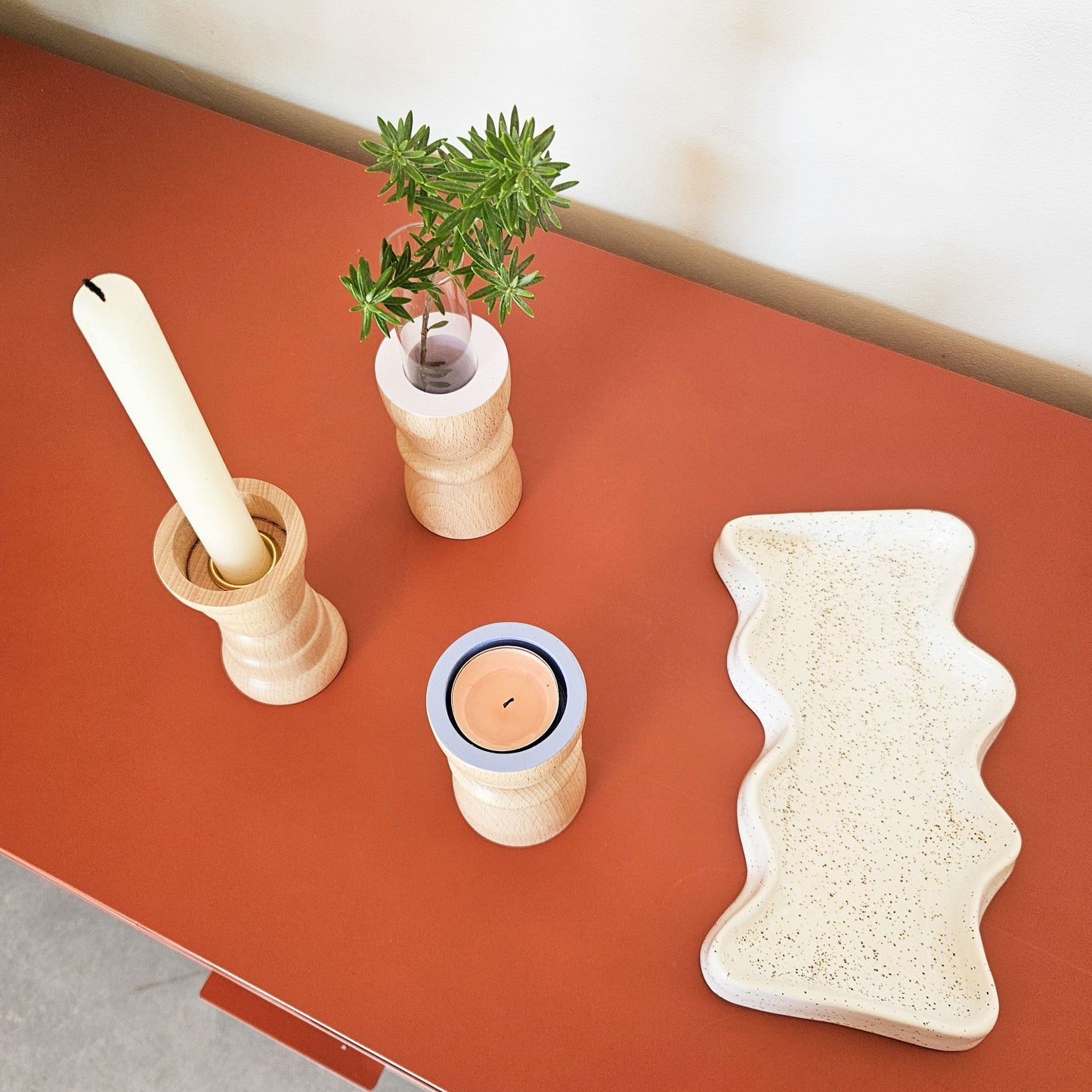 Vira 3-in-1 Kandelaar – Naturel Hout